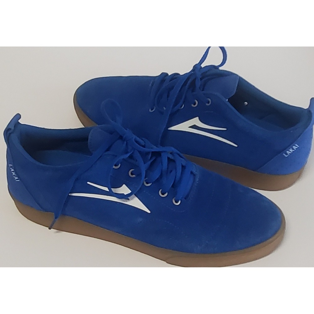 Lakai Ltd. Bristol Skate Sneakers 10.5 Blue Suede Rivets Low Profile Gum Soles